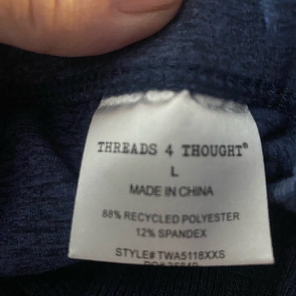 THREADS 4 THOUGHT REACTIVE KENSI RIBBED SPORTS BRA SUPPORTIVE LARGE HEATHER BLUE - Picture 11 of 14